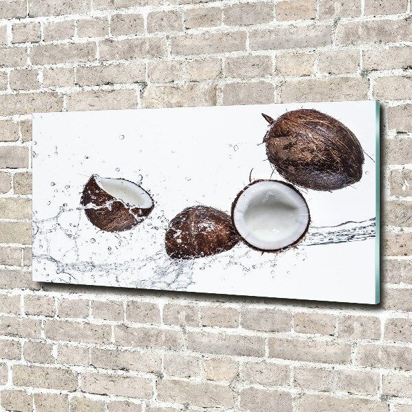 Foto auf Acryl Kokosnuss mit Wasser