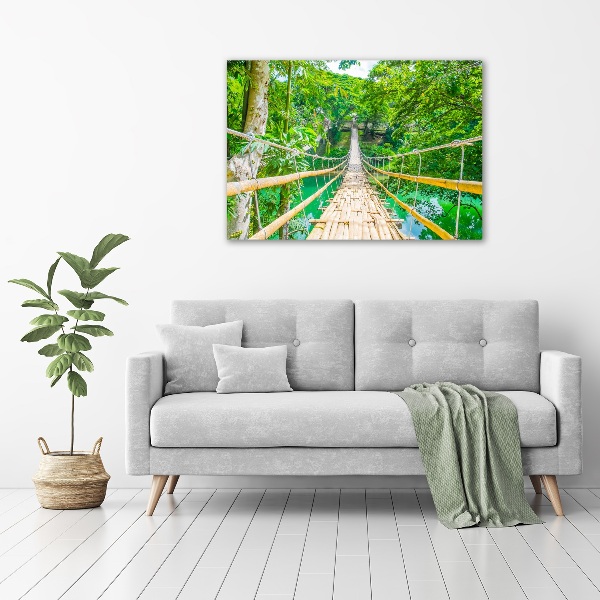 Acrylbild Fotodruck Bambuswaldbrücke