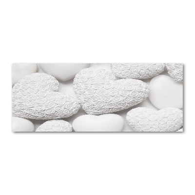 Foto auf Acryl Weißer Herz-Hintergrund