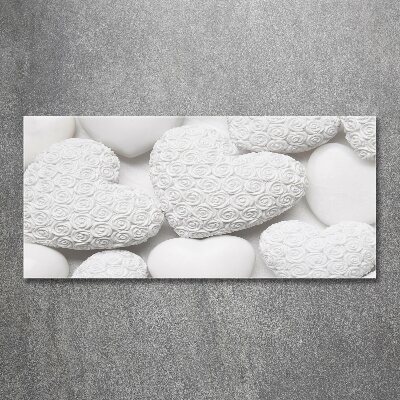 Foto auf Acryl Weißer Herz-Hintergrund