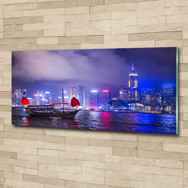 Bild auf Acrylglas Hongkong bei Nacht