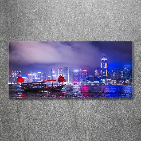 Bild auf Acrylglas Hongkong bei Nacht