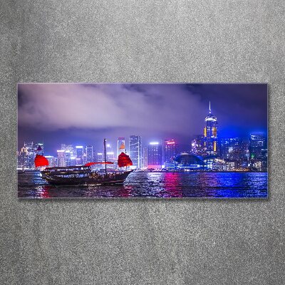 Bild auf Acrylglas Hongkong bei Nacht