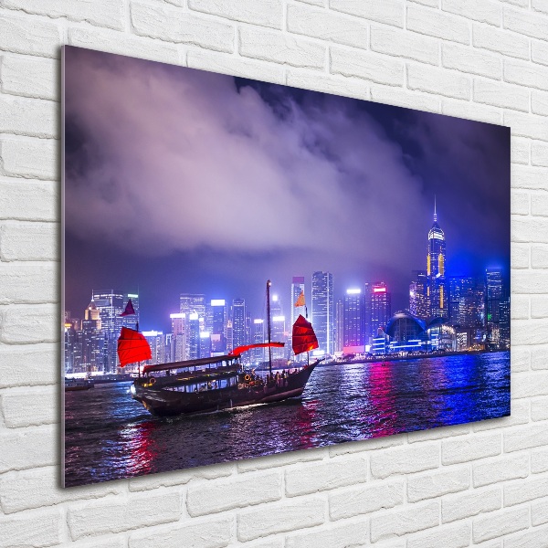 Bild auf Acrylglas Hongkong bei Nacht