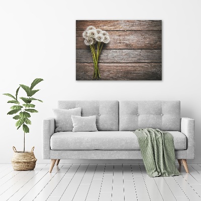 Acrylbild Fotodruck Löwenzahnholz