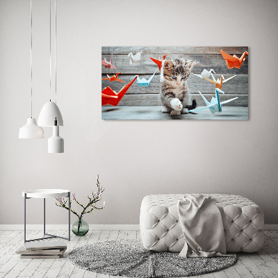 Bild auf Acrylglas Katzenvögel aus Papier