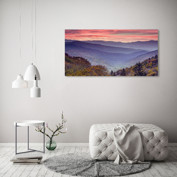 Foto auf Acryl Sonnenuntergang in den Bergen