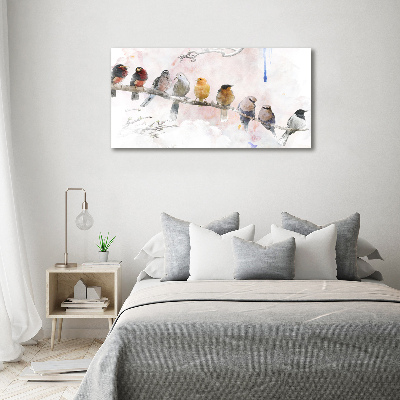 Acrylglas-Druck Vögel auf einem Ast