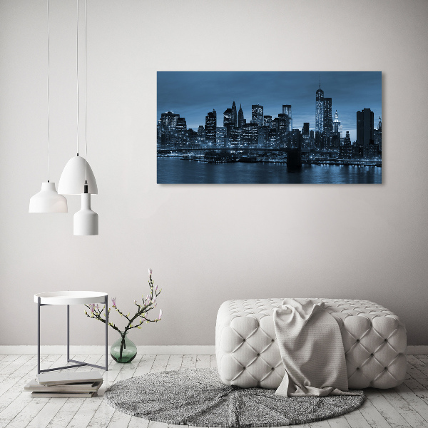 Acrylbild Fotodruck New York bei Nacht