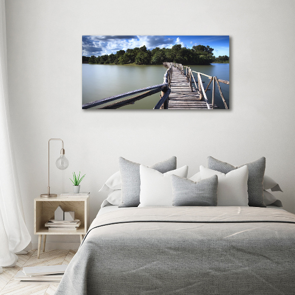 Foto auf Acryl Holzbrücke