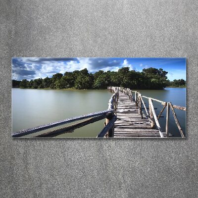Foto auf Acryl Holzbrücke
