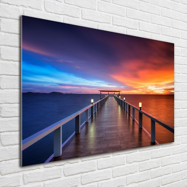 Foto auf Acryl Holzbrücke