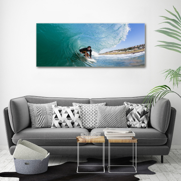 Acrylbild Fotodruck Surfer auf einer Welle