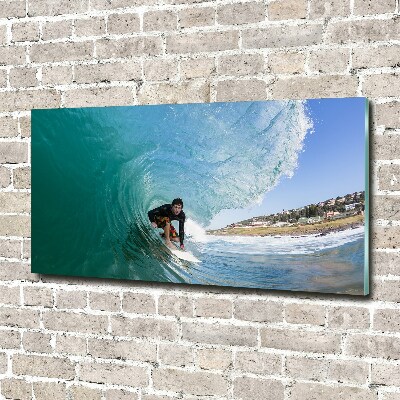 Acrylbild Fotodruck Surfer auf einer Welle