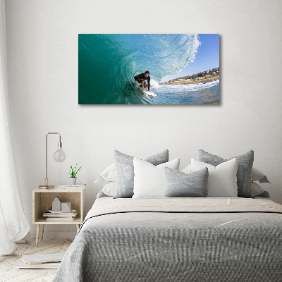 Acrylbild Fotodruck Surfer auf einer Welle