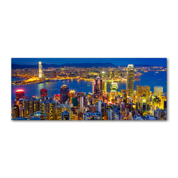 Acrylbild Fotodruck Hongkong bei Nacht