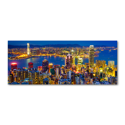 Acrylbild Fotodruck Hongkong bei Nacht