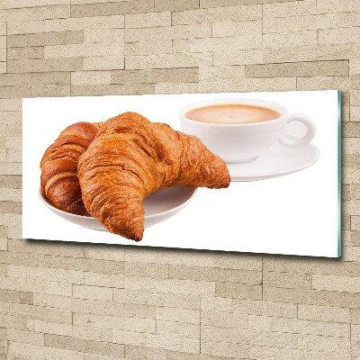 Acrylglas-Druck Croissants und Kaffee