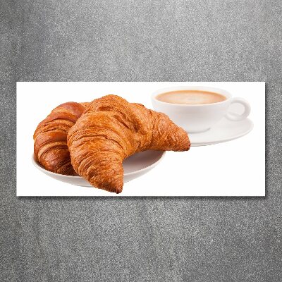 Acrylglas-Druck Croissants und Kaffee