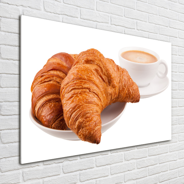 Acrylglas-Druck Croissants und Kaffee