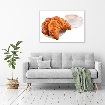 Acrylglas-Druck Croissants und Kaffee