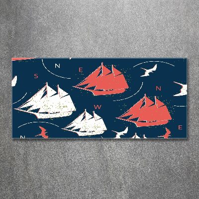 Acrylglas-Druck Schiffe Seevögel