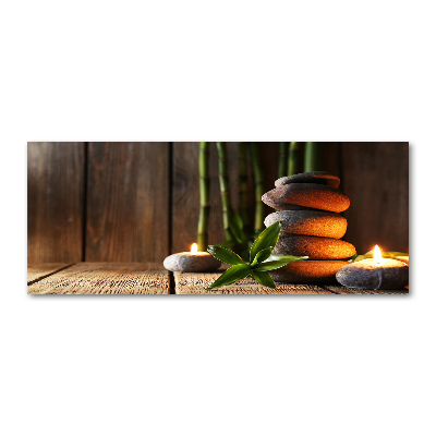 Bild auf Acrylglas Zen-Steine aus Bambus