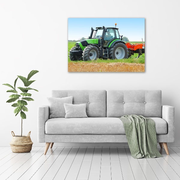 Acrylbild Fotodruck Traktor auf dem Feld