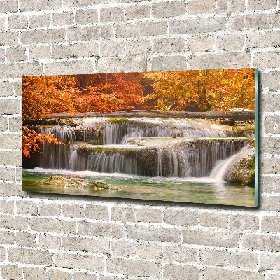 Acrylglas-Druck Wasserfall im Herbst