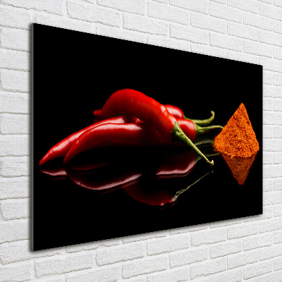 Acrylbild Fotodruck Chili und Cayennepfeffer