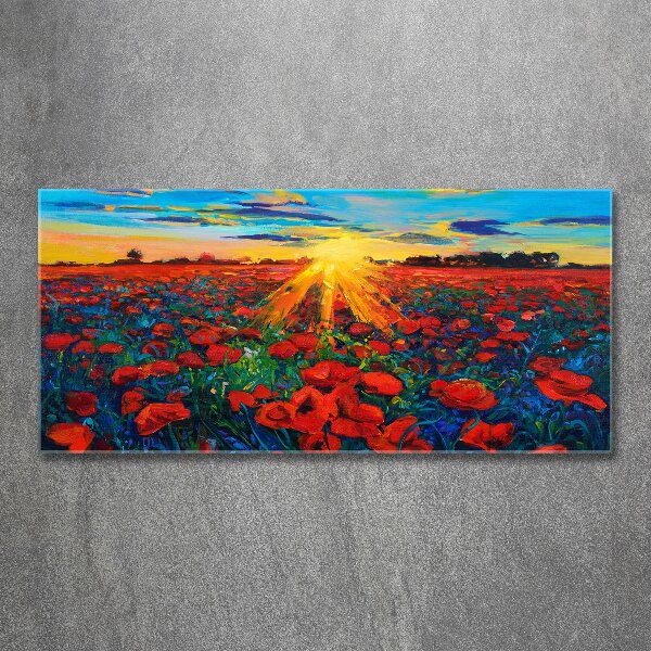 Foto auf Acryl Mohnfeld