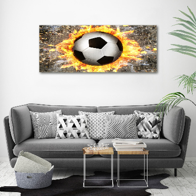 Bild auf Acrylglas Brennende Fußballsäge
