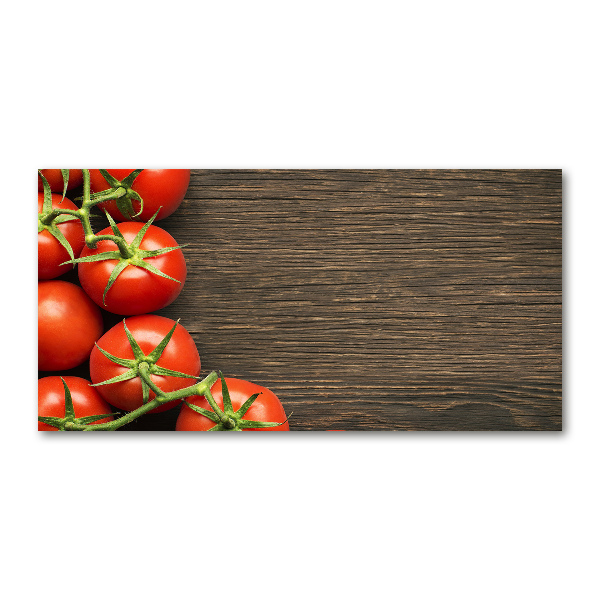 Foto auf Acryl Tomaten auf Holz