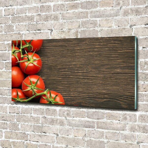 Foto auf Acryl Tomaten auf Holz