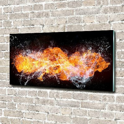 Bild auf Acrylglas Feuer gegen Wasser