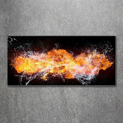 Bild auf Acrylglas Feuer gegen Wasser