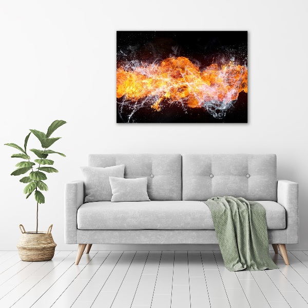 Bild auf Acrylglas Feuer gegen Wasser