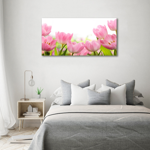 Acrylbild Fotodruck Rosa Tulpen