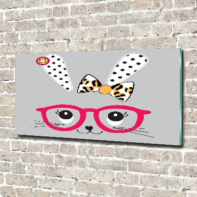 Acrylbild Fotodruck Kaninchen mit Brille