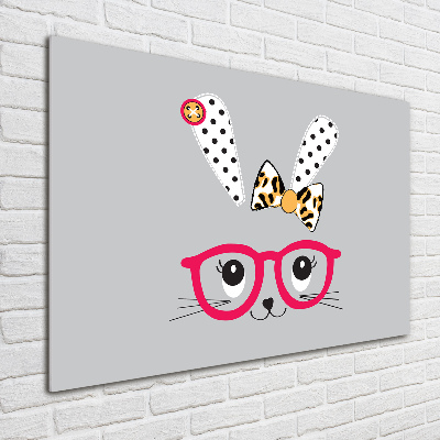 Acrylbild Fotodruck Kaninchen mit Brille