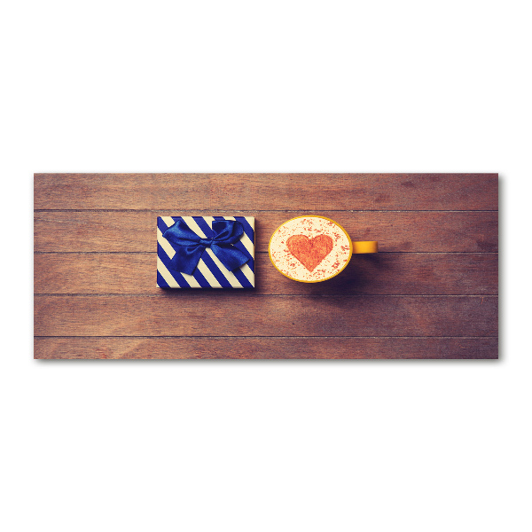 Bild auf Acrylglas Kaffee und ein Geschenk