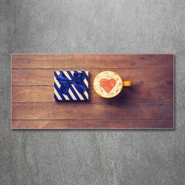 Bild auf Acrylglas Kaffee und ein Geschenk