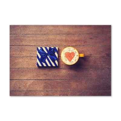 Bild auf Acrylglas Kaffee und ein Geschenk
