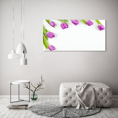 Acrylbild Fotodruck Lila Tulpen