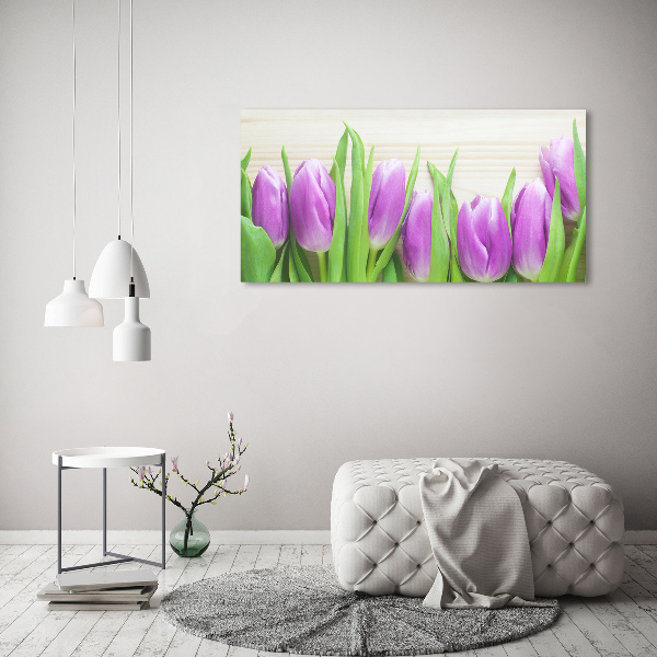 Bild auf Acrylglas Lila Tulpen