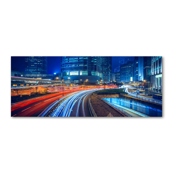 Acrylbild Fotodruck Hongkong bei Nacht