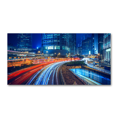 Acrylbild Fotodruck Hongkong bei Nacht
