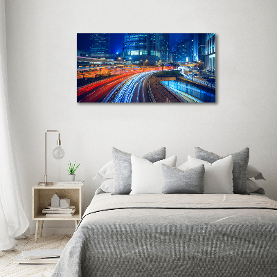 Acrylbild Fotodruck Hongkong bei Nacht