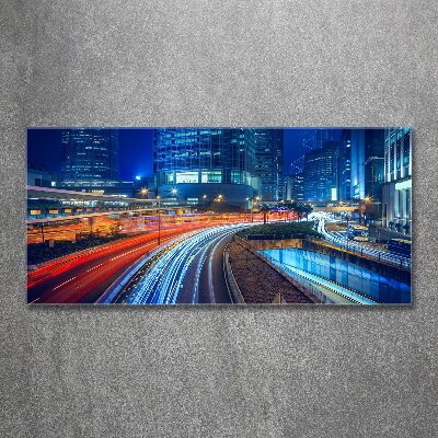 Acrylbild Fotodruck Hongkong bei Nacht
