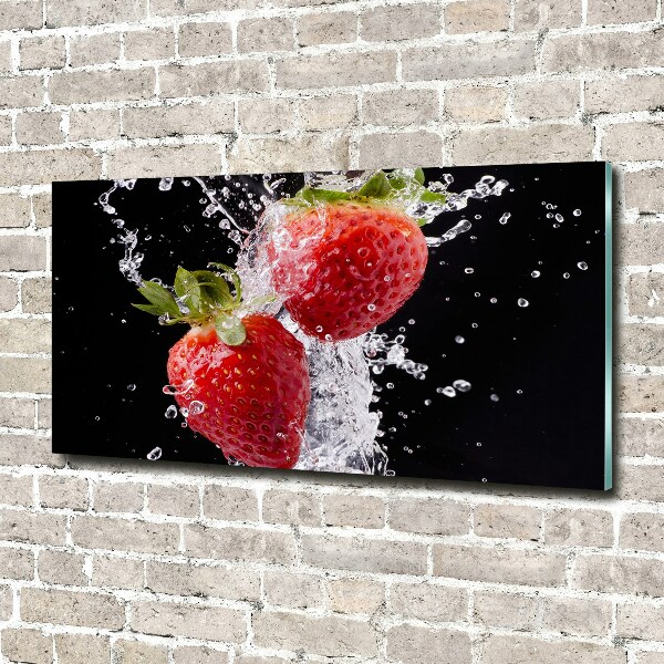 Bild auf Acrylglas Erdbeeren und Wasser